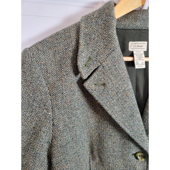 L.L. Bean Womens Wool & Silk Blend Blazer Jacket Size L Petite - Picture 2 of 8
